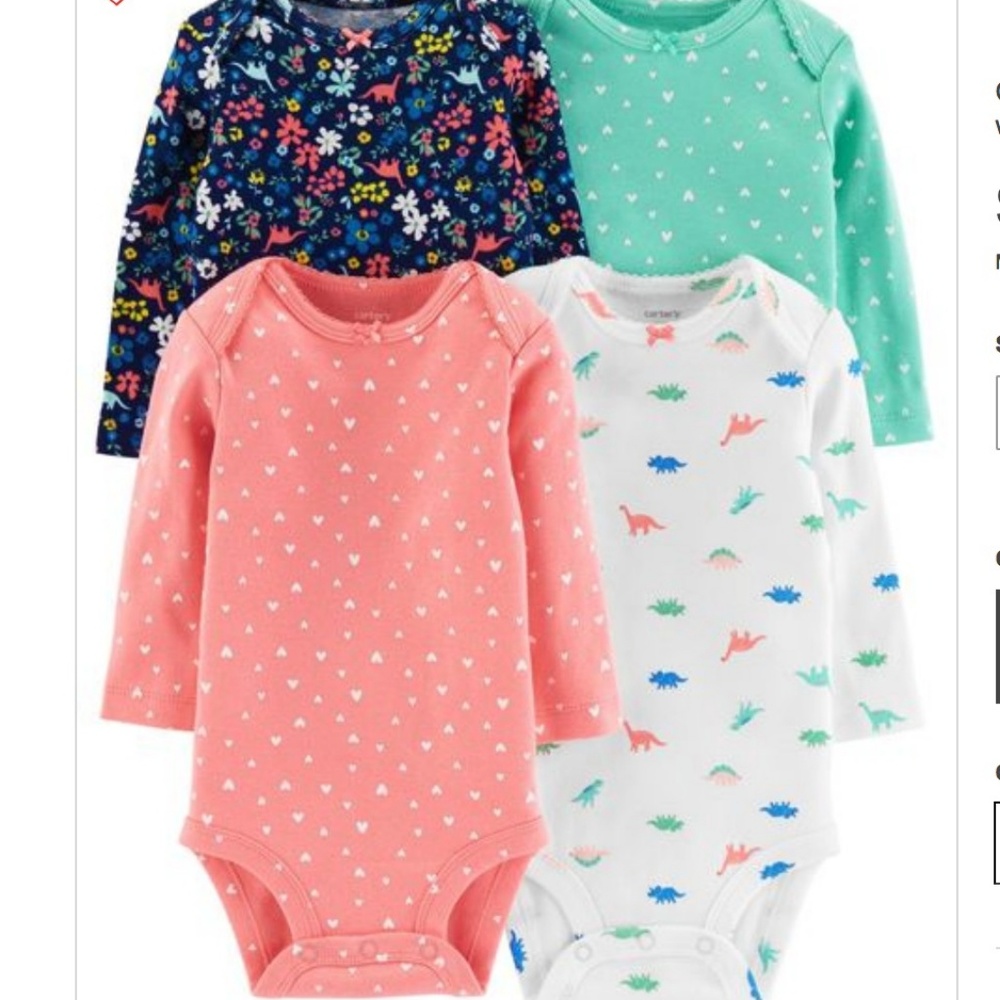 baby girl 4-Pack Long-Sleeve Original Bodysuits